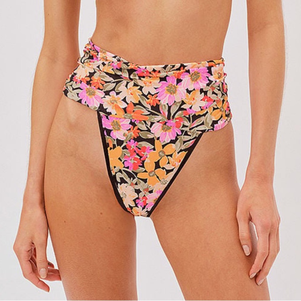FOR LOVE & LEMONS Vienna Floral High Waist Swim Bottom
